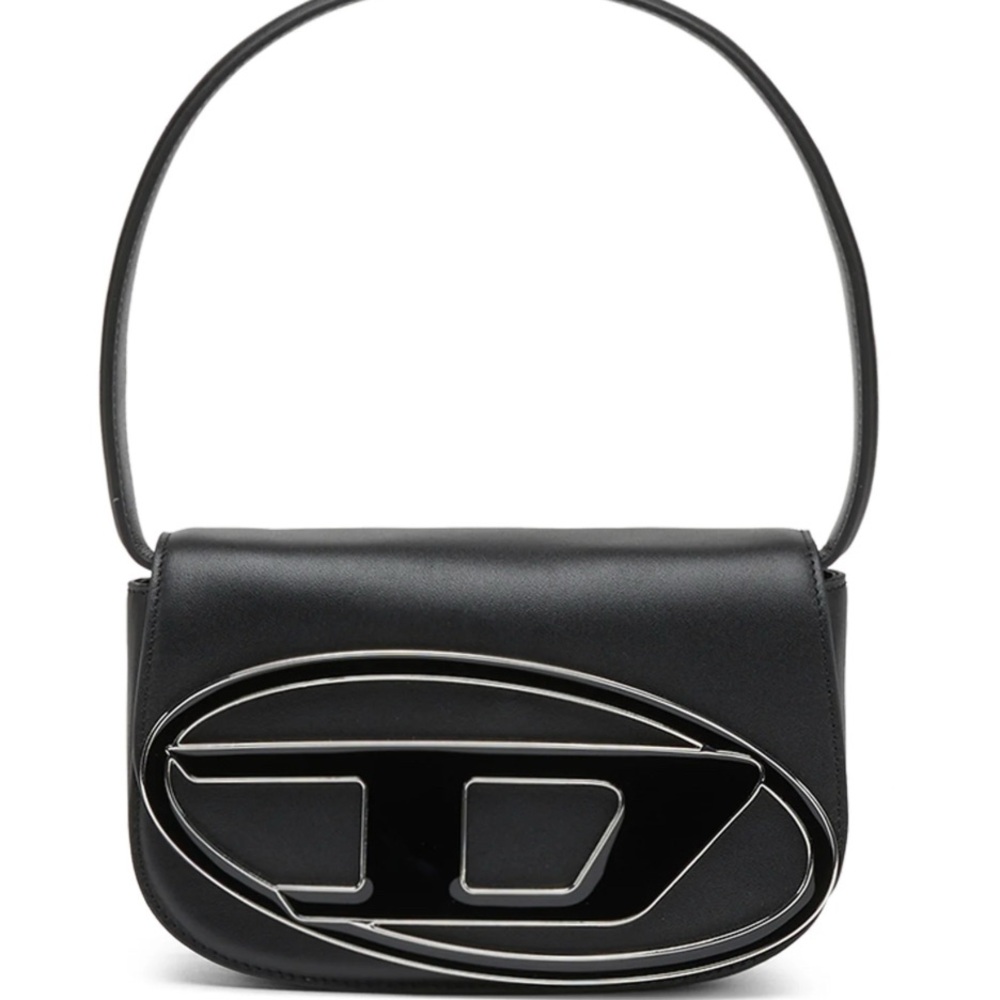 Diesel 1DR Black Leather Shoulder Bag